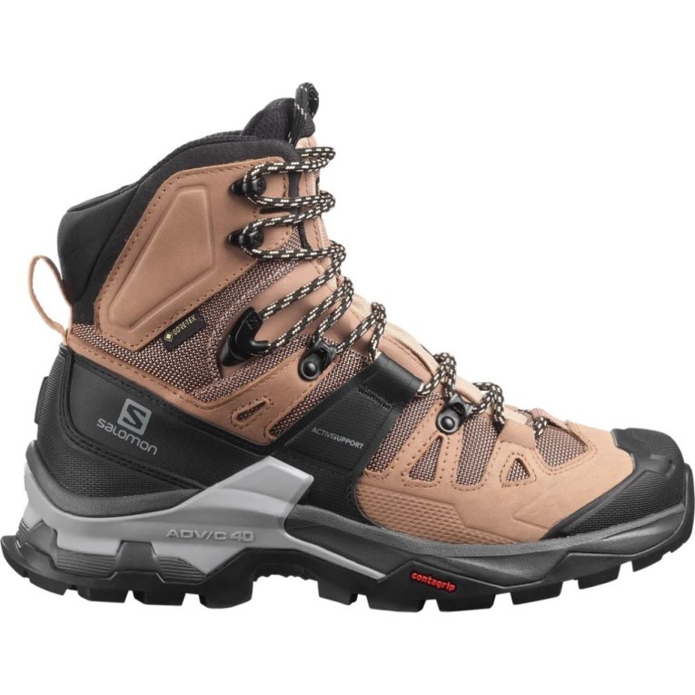 Botas Caminhada Salomon Quest 4 GTX Feminino Marrom Pretas | PT B02851